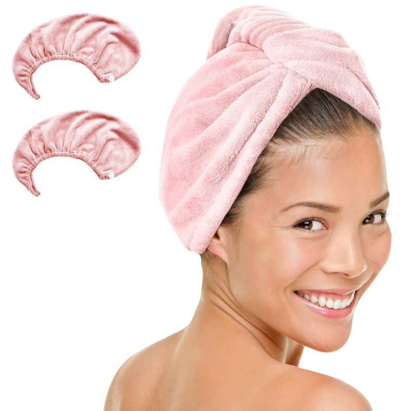 MICRODRY 2pk Ultra Absorbent Quick Drying Hair Towel/Hair Turban, 4 of 5