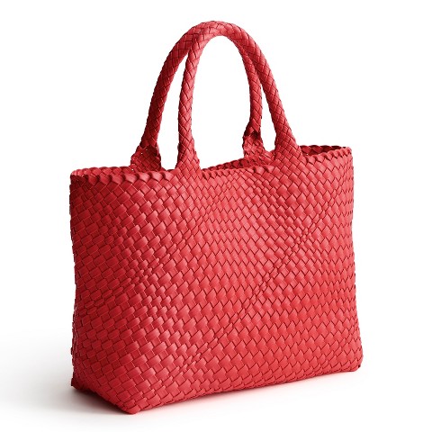 Vera Bradley Women's Woven Faux Leather Small Hathaway Tote Bag Cayenne