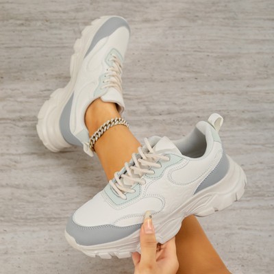 Женские кроссовки BERNESS Women's Lidia Panel Lace-Up Chunky Sneakers White 11 — фото 2