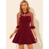 INSPIRE CHIC Women's Keyhole Mesh Sheer Half Sleeve Retro Gothic Cocktail Party Vintage Dress - 3 of 4
