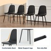 Syemin Linen-Cotton Dining Chair Set of 4, Integrated Seat and Backrest, Curved Widened Cushion Design for Dining Room, Black, 17"*17"*34.5" - 3 of 4