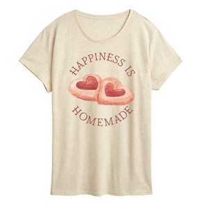 Women's - Instant Message - Happiness Is Homemade Women's Short Sleeve Graphic T-Shirt Short Sleeve Graphic T-Shirt - 1 of 4