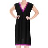LA LEELA Women's Summer Vacation Beachwear Swim Suit Loose Bathing Suit Swim Beach Cover-up Dress Robe - 3 of 4