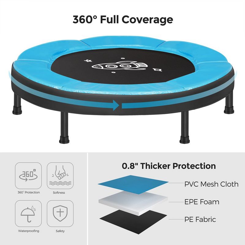 SONGMICS Trampoline for Kids, 3ft Mini Trampoline with Handlebar, Toddler Trampoline for Indoor and Outdoor, 4 of 10