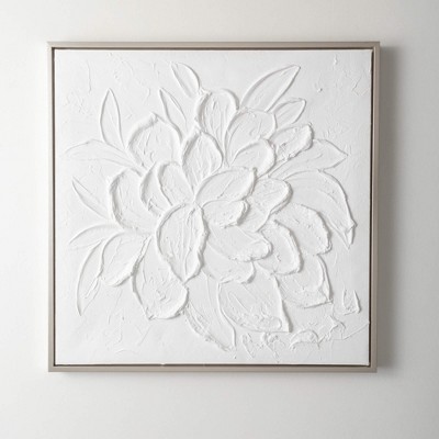 Sullivans Embossed Flower Wall Art 27.5"H; White