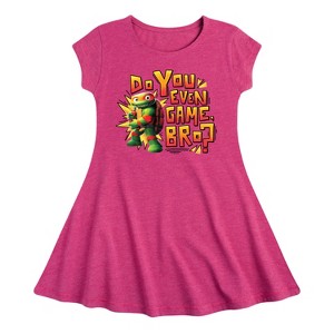 Girls' - Teenage Mutant Ninja Turtles - Battle Tycoon Do You Even Game Bro Fit & Flair Cap Sleeve Dress - 1 of 2