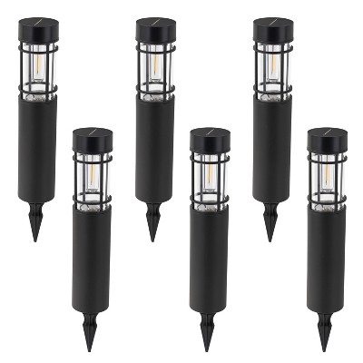 C Cattleya Black Solar LED Outdoor Path Lights