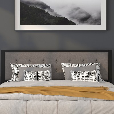 Bristol Dark Gray Tufted Upholstered King Metal Headboard