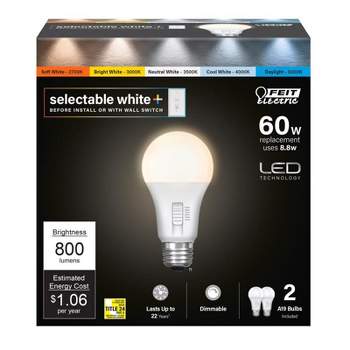 Feit Electric A19 E26 (Medium) LED Light Bulb Color Changing 60 Watt Equivalence 1 pk