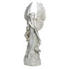 Roman 21" Praying Angel with Wings Resin Outdoor Garden Statue Gray - 2 of 4