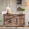 SinCiDo 55" Modern Buffet Cabinet w/3 Doors & 2 Drawers, Storage Sideboard for Dining Room, Coffee Bar, Wine Display - 3 of 4