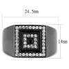 Slickblue Light Black Stainless Steel Ring with Clear Crystal, Men’s Fashion Ring, Single-Tone, Black, Size 8-13 - 3 of 4