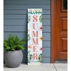 HomeRoots 36" Blue And Pink Solid Wood Tropical Floral Aloha Summer Porch Sign - 2 of 4