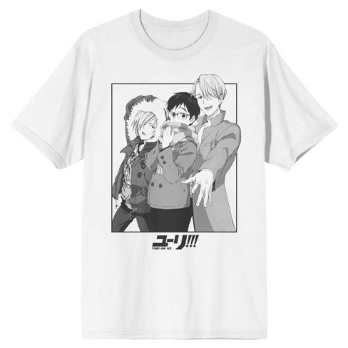 Yuri on Ice Main Characters Manga Panel Men's White T-shirt-3XL