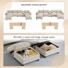 142'' Oversized Modular U-Shaped Sectional Sofa with Movable Storage Ottomans & USB Charging, Chenille 6-Seat Couch for Living Room - ModernLuxe - 4 of 4