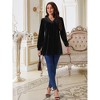 INSPIRE CHIC Women's Velvet V-neck Long Sleeve Solid Tunic Loose Blouse - 4 of 4