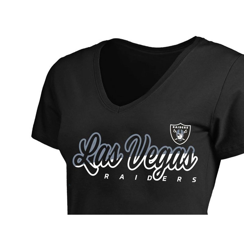 NFL Las Vegas Raiders Short Sleeve V-Neck Plus Size T-Shirt, 3 of 4