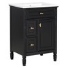 JANSNO 24" Bathroom Vanity with Sink, Solid Wood Frame, Flip Drawer, 2 Drawers & Adjustable Shelf - 2 of 4