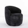 Chenille Swivel Accent Chair Barrel Accent Chair Armchair With Powder Coating Metal Ring-Tanpinhause - 4 of 4
