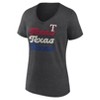 MLB Texas Rangers Women's Gray Short Sleeve V-Neck T-Shirt - 2 of 3