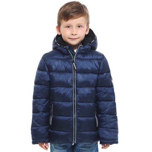 Rokka&Rolla Boys' Heavy Winter Puffer Coat Bubble Jacket-Geo Emboss, size  4-5