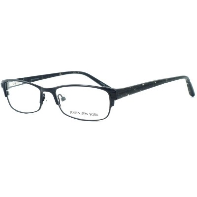 Jones New York J463 53mm Unisex Metal Rectangular Designer Eyeglasses OR Blue Light Filter OR Reading Glasses in Black