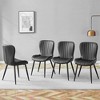 DOMETOUR Black Minimalist Ergonomic Dining Chair Set of 4 with Extended Curved Cushions for Comfortable, Modern Seating - 3 of 4