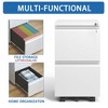 VYNXARIA 2 Drawer Metal Mobile File Cabinet with Lock - Rolling Organizer for Hanging Legal/Letter/A4 Size, Fully Assembled Except Wheels - 2 of 4