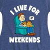 Girls' - Garfield - I Live For Weekends Fit & Flair Cap Sleeve Dress - 2 of 3