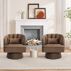 Modern Swivel Barrel Accent Chair, 360° Upholstered Armchair with Striped Backrest & Plush Padding(Set of 2) - 4 of 4