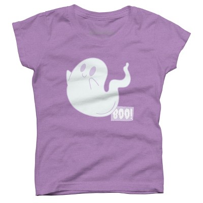 Girl's Design By Humans Boo Cute Ghost Halloween cute design By BoogieCreates T-Shirt