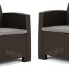 Set of 2 Outdoor Faux Wicker Club Chairs, Weather-Resistant Armchairs with  Cushions, Durable & Rust-Proof Patio Seating-Coolbibila - 2 of 4