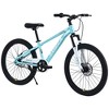 KWPZQEB 24 Inch Mountain Bike, Outdoor Cycling Bike with Adjustable Saddle & Handlebar, Kids' Bicycles with Steel Frame for Boys and Girls, Blue/Pink - 2 of 4