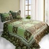 Slickblue Full/Queen 3PC Cotton Quilt Set — 10 Unique Designs, Vermicelli Quilted with 2 Shams - 2 of 4