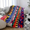 1pc Creative Striped Graphic Print Flannel Blanket, Aesthetic Comfort Warm Nap Blanket, Home Decoration, Christmas Gift. - 4 of 4