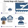Big Dot of Happiness Navy Stripes - DIY Simple Party Clear Goodie Favor Bag Labels - Candy Bags with Toppers - Set of 24 - 3 of 4