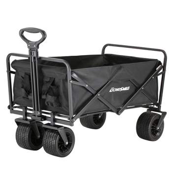 EchoSmile 6.84 cu. ft. Fabric Portable Garden Cart with Adjustable Rolling Wheels