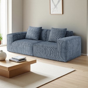 Modular Corduroy Cloud Velvet Convertible Sofa Bed with Plush Comfort - 1 of 4