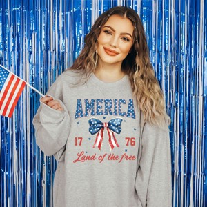 Simply Sage Market America Land of the Free Coquette Sweatshirt - 1 of 4
