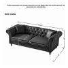 Chesterfield 3+3 Seater Tech Fabric Sofa Set,Rolled Arm Couch with Button Tufting for Living Room or Apartment-Baofuwish - 4 of 4