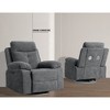 Linen Power Recliner Glider Chair with Bluetooth Speaker, 270¡ã Swivel and LED Light - 2 of 4