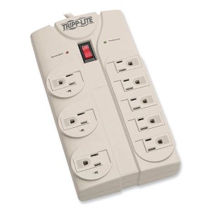 Tripp Lite Protect It! Surge Protector, 8 AC Outlets, 8 ft Cord, 1,440 J, Light Gray - 1 of 4