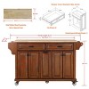 Wood Top Kitchen Island Cart with Wheels, Drawers, Spice Rack, Rolling Storage Cabinet for Kitchen or Dining-The Pop Home - 4 of 4