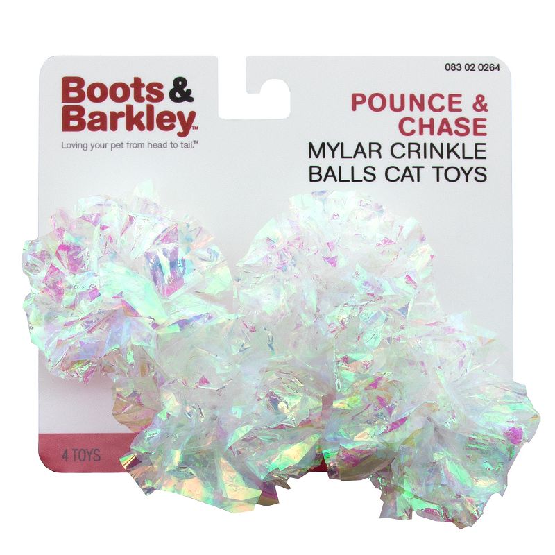 Pounce &#38; Chase Mylar Crinkle Balls Cat Toys - 4pk - Boots &#38; Barkley&#8482;, 3 of 10