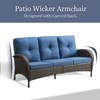 Gymojoy Outdoor 3-Seat Sofa PE Wicker Sofa Patio Sofa Couch - 4 of 4
