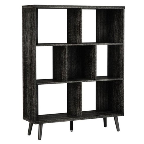 Details about   Modway Transmit Mid-Century Offset Cube Wood Bookcase in Walnut 