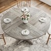 Jojoka 47" Farmhouse Round Dining Table with Wood Tabletop and Sturdy Base, Circle Kitchen Table for 4 for Dining Room, Living Room - 4 of 4