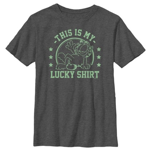 Boy's Garfield St. Patrick's Day This Is My Lucky Shirt T-shirt : Target