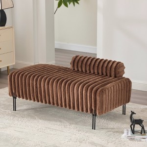 Hrinhom 49.6"W Upholstered Mini Loveseat,2-Seater Bed Bench with Adjustable Back - 1 of 4
