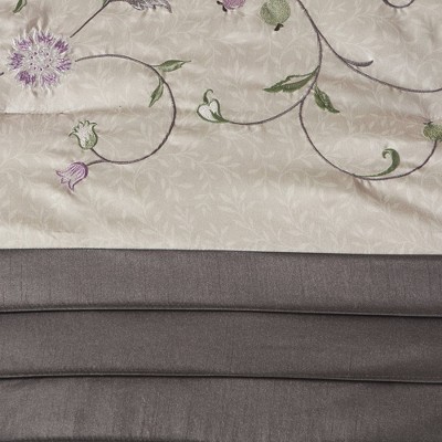 King Purple Reversible 7-Piece Embroidered Bedspread Set